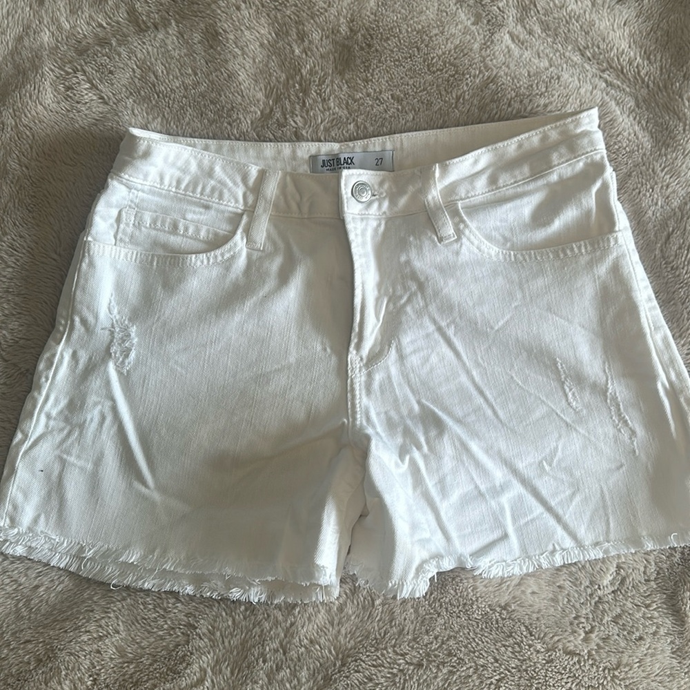 Just black size 27 white shorts